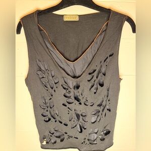 Velvet Black Cut-Out Sleeveless Tank